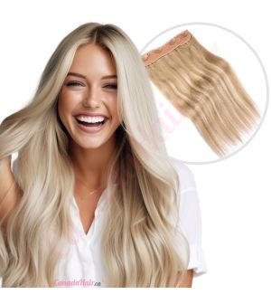  Dark Blonde Balayage Invisible Wire Extensions - Human Hair