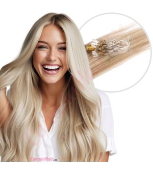 Dark Blonde Balayage Micro-loops Human Hair
