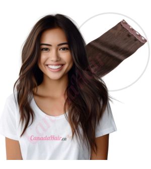 Dark Brown #2 Invisible Wire Human Hair