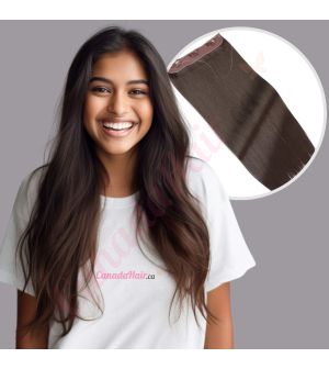 Dark Brown #2 Invisible Wire Extensions - Synthetic Hair [FINAL SALE]