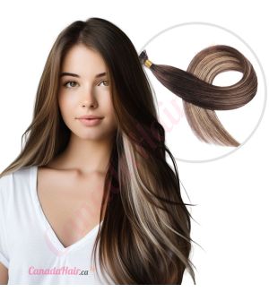 Dark Brown & Blonde Balayage Fusion Human Hair