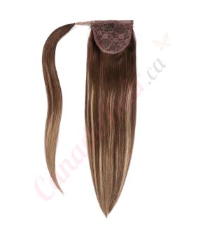 Dark Brown & Blonde Balayage Ponytail Human Hair