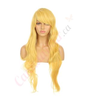 DM1611032-v4 Yellow Blonde Extra Long Synthetic Hair Wig with Bangs [FINAL SALE]
