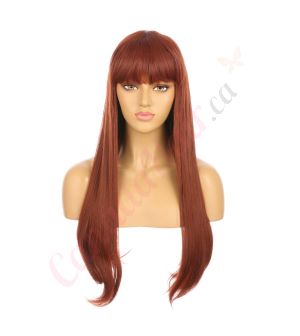 DM1707474-v4 Auburn Red Extra Long Synthetic Hair Wig with Bangs [FINAL SALE]