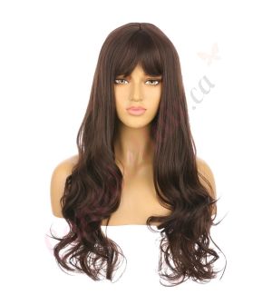 DM1810756-v4 Brown Long Synthetic Hair Wig with Bangs [FINAL SALE]