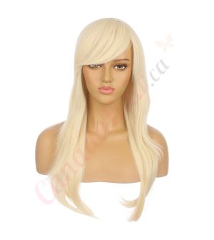 DM1810771-v4 Platinum Blonde Long Synthetic Hair Wig with Bangs [FINAL SALE]