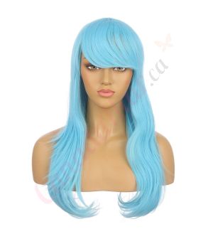 DM1810773-v4 Electric Blue Long Synthetic Hair Wig with Bangs [FINAL SALE]