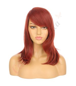 DM1810887-v4 Soft Red Short Synthetic Hair Wig with Bangs [FINAL SALE]