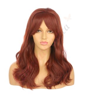 DM1810908-v4 Auburn Brown Long Synthetic Hair Wig with Bangs [FINAL SALE]