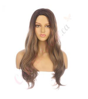 DM2031267-v4 Brown Balayage Long Synthetic Hair Wig  [FINAL SALE]