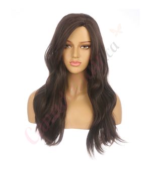 DM2031270-v4 Brown Long Synthetic Hair Wig with Bangs [FINAL SALE]