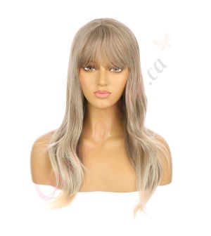 DM2031305-v4 Dark Ash Blonde Long Synthetic Hair Wig with Bangs [FINAL SALE]