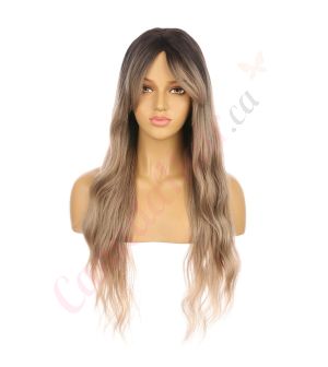 DM2031323-v4 Ombre Honey Blonde Long Synthetic Hair Wig with Bangs [FINAL SALE]