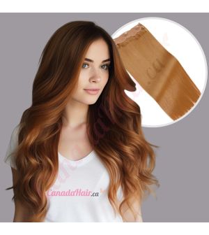 Honey Brown #12 Invisible Wire  Extensions - Synthetic Hair [FINAL SALE]