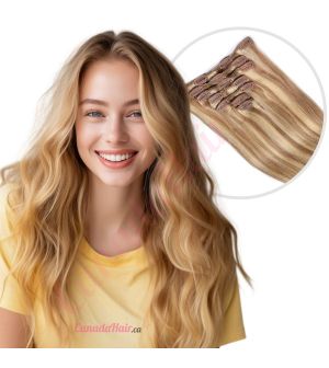 Honey Brown & Ash Blonde #12/24 Clip-ins Human Hair