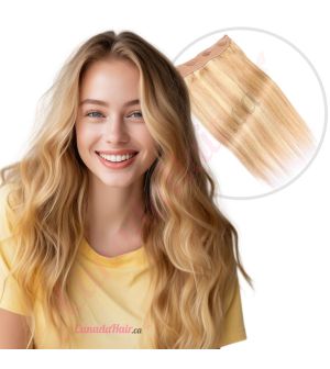 Honey Brown & Ash Blonde #12/24 Invisible Wire Human Hair