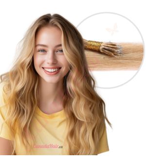 Honey Brown & Ash Blonde #12/24 Nano-Rings Human Hair