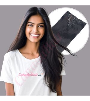 Jet Black #1 Clip-ins Synthetic Hair [FINAL SALE]