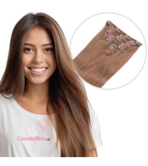 Light Brown #8 Clip-ins Human Hair