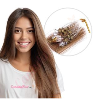 Light Brown #8 Micro-loops Human Hair