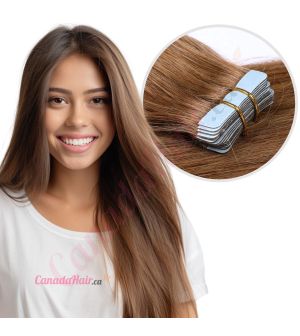 Light Brown #8 Tape-ins Human Hair