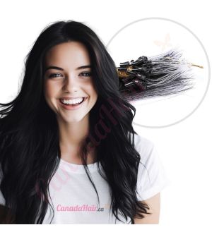 Jet Black #1 Micro-loops Human Hair