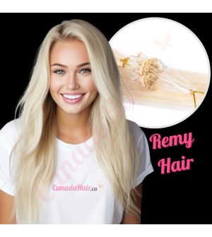 Platinum Blonde Micro-loops Remy Hair
