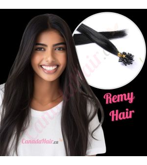 Jet Black #1 Micro-loops Remy Hair