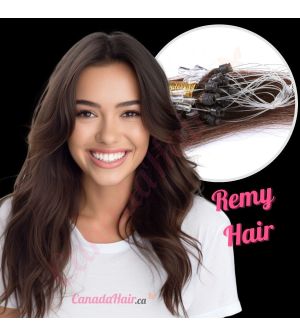 Dark Brown #2 Micro-loops Remy Hair
