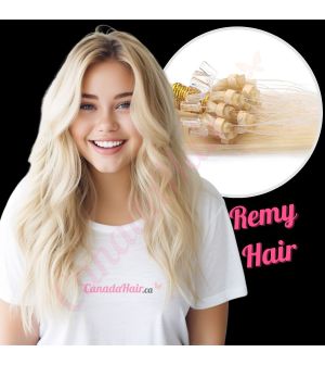 Bleach Blonde #613 Micro-loops Remy Hair