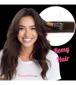 Dark Brown #2 Nano-Rings Remy Hair
