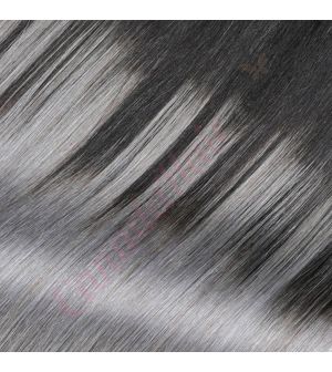 14 inch Wavy Clip-ins Remy Human Hair Ombre Grey 85g
