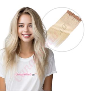 Ombre Ash Blonde Invisible Wire Extensions - Human Hair