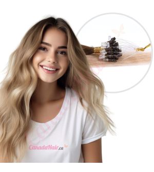 Ombre Blonde Micro-loops Human Hair