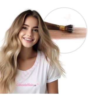 Ombre Blonde Nano-Rings Human Hair
