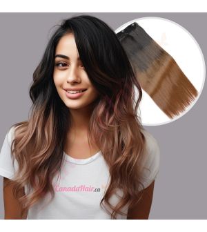 Ombre Brown Invisible Wire Extensions - Synthetic Hair [FINAL SALE]