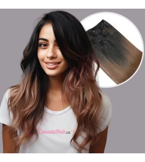 Ombre Brown Clip-ins Synthetic Hair [FINAL SALE] 