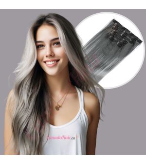 Ombre Grey Clip-ins Synthetic Hair [FINAL SALE]
