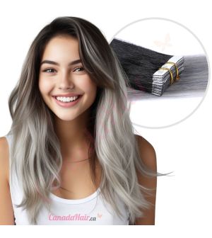 Ombre Grey Tape-ins Human Hair