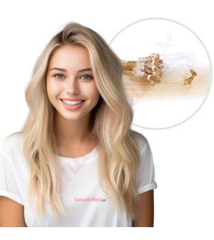 Ombre Light Blonde Micro-loops Human Hair