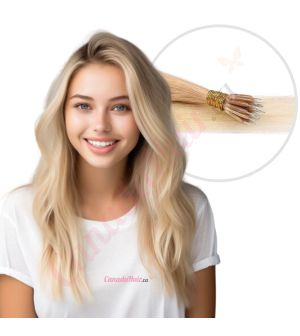 Ombre Light Blonde Nano-Rings Human Hair