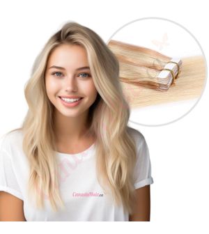Ombre Light Blonde Tape-ins Human Hair