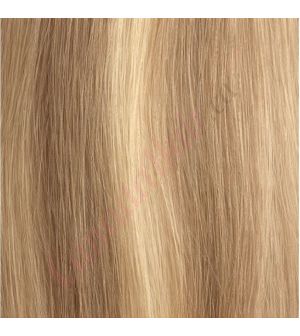 14 inch Wavy Clip-ins Remy Human Hair Ash Blonde to Platinum Blonde Mix #P17 613 85g