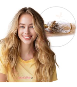 Honey Brown & Ash Blonde #12/24 Micro-loops Human Hair