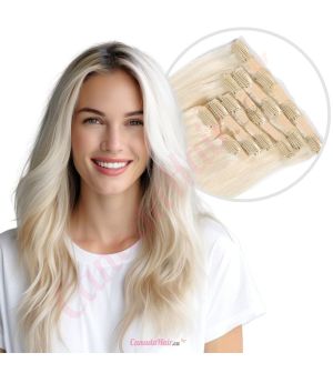 Platinum Blonde Clip-ins Human Hair