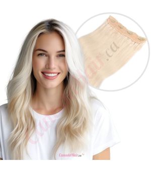 Platinum Blonde Invisible Wire Extensions - Human Hair