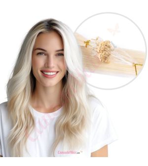 Platinum Blonde Micro-loops Human Hair