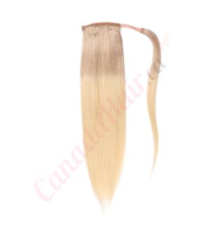 Ombre Ash Blonde Ponytail Human Hair