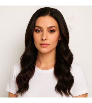 Rose - Long Brunette Remy Human Hair Wig 18 Inches