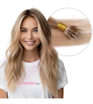 Sandy Blonde Nano-Rings Human Hair
